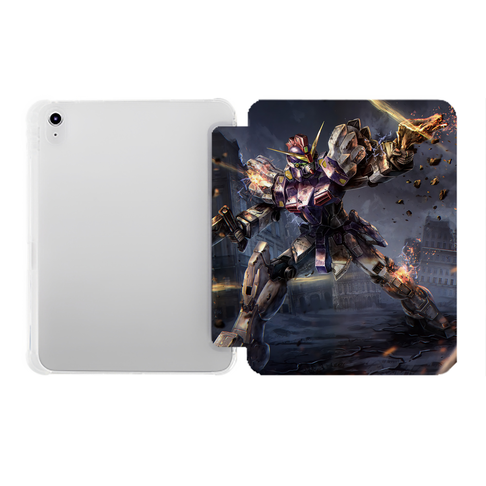 （画像用） 機動戦士ガンダム Mobile Suit Gundam IPad ケース ペン収納付き 三つ折りスタンド PUレザー×シリコン 対応機種9.5/10.5/10.9インチ